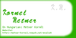 kornel metner business card